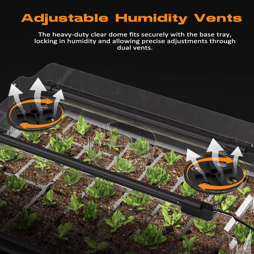 Side view of Patigrow seed starter kit showing adjustable vents