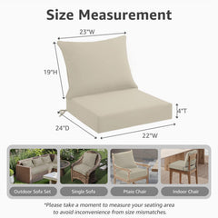 Side view of PatioGlow 22 x 24 inch waterproof seat cushion
