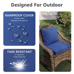 Side view of PatioGlow Outdoor Chair Cushions with built-in ties