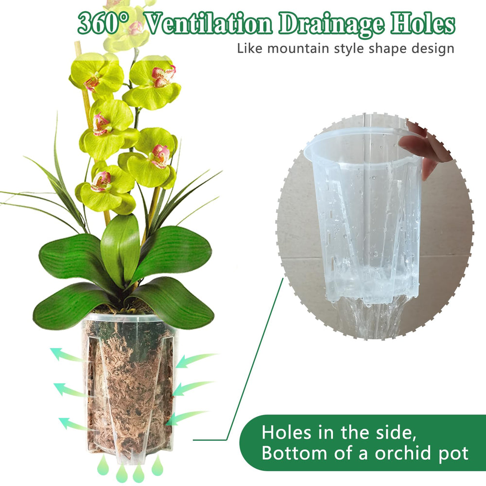 Side view of pavtner orchid pots in different sizes