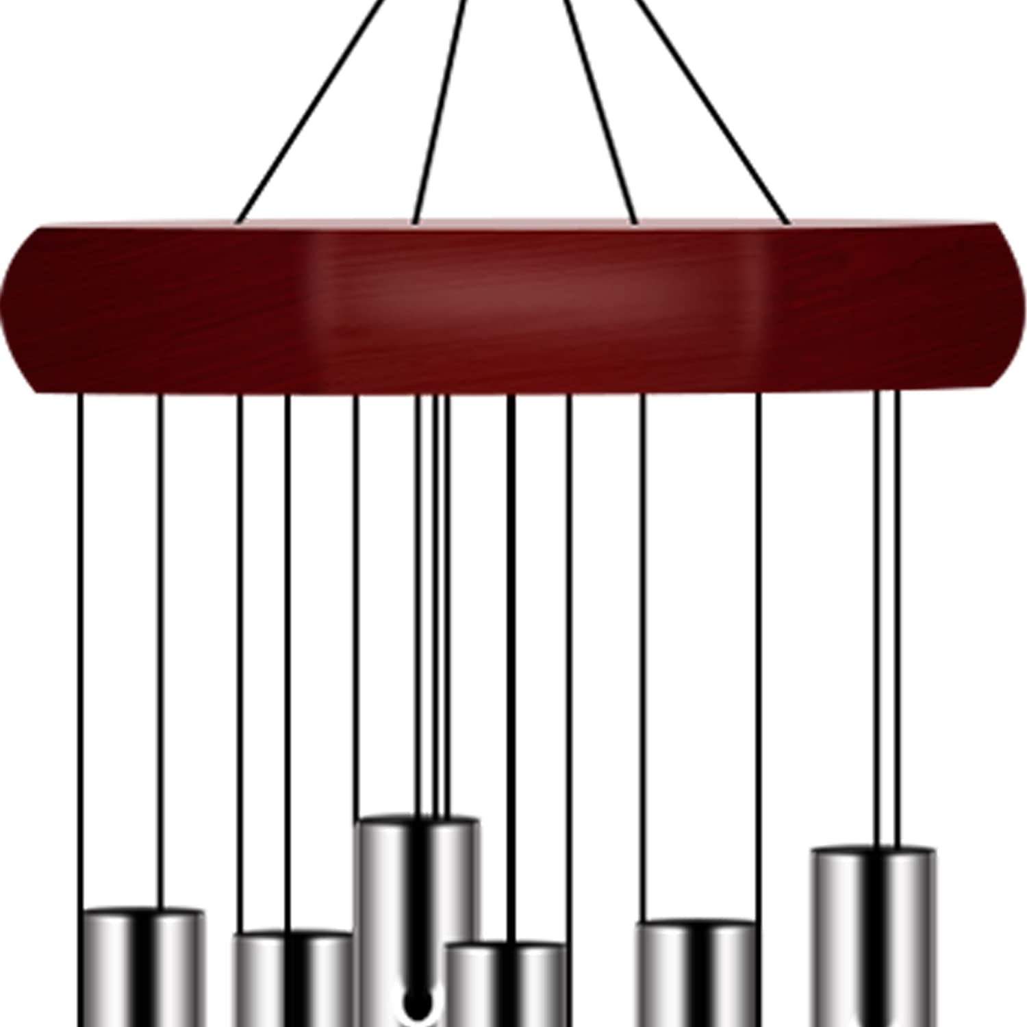 Side view of Pgzsy Memorial Wind Chimes hanging in a garden