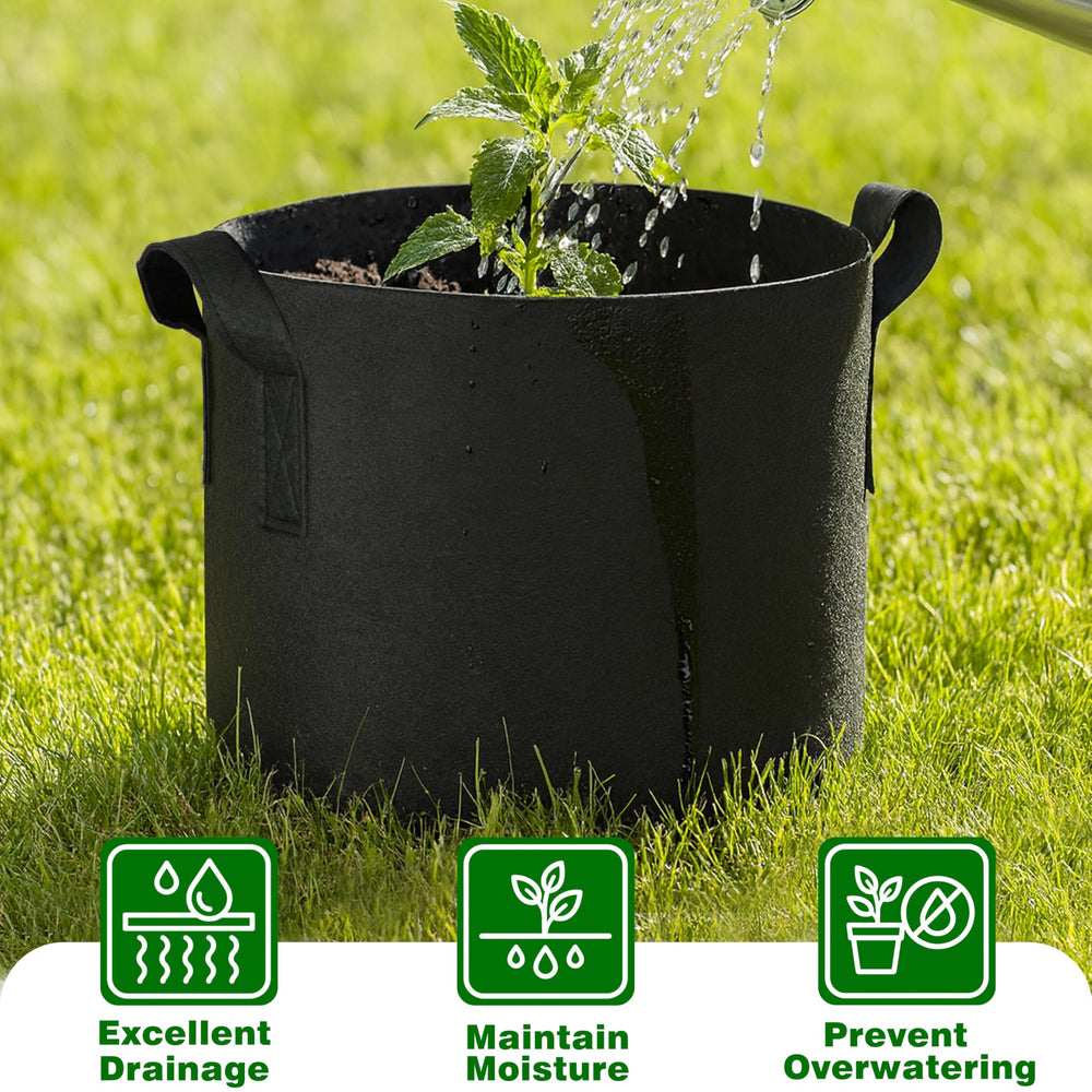 Side view of PHYEX fabric grow bag in black