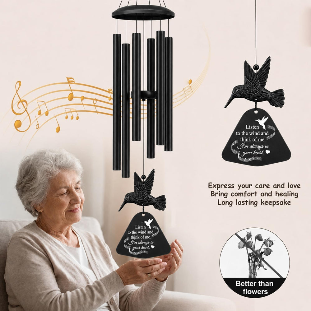 Side view of PIXPRI 36-inch Wind Chime outdoors