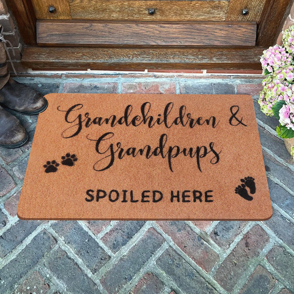 Side view of PLUJOYS Christmas Doormat showing thickness