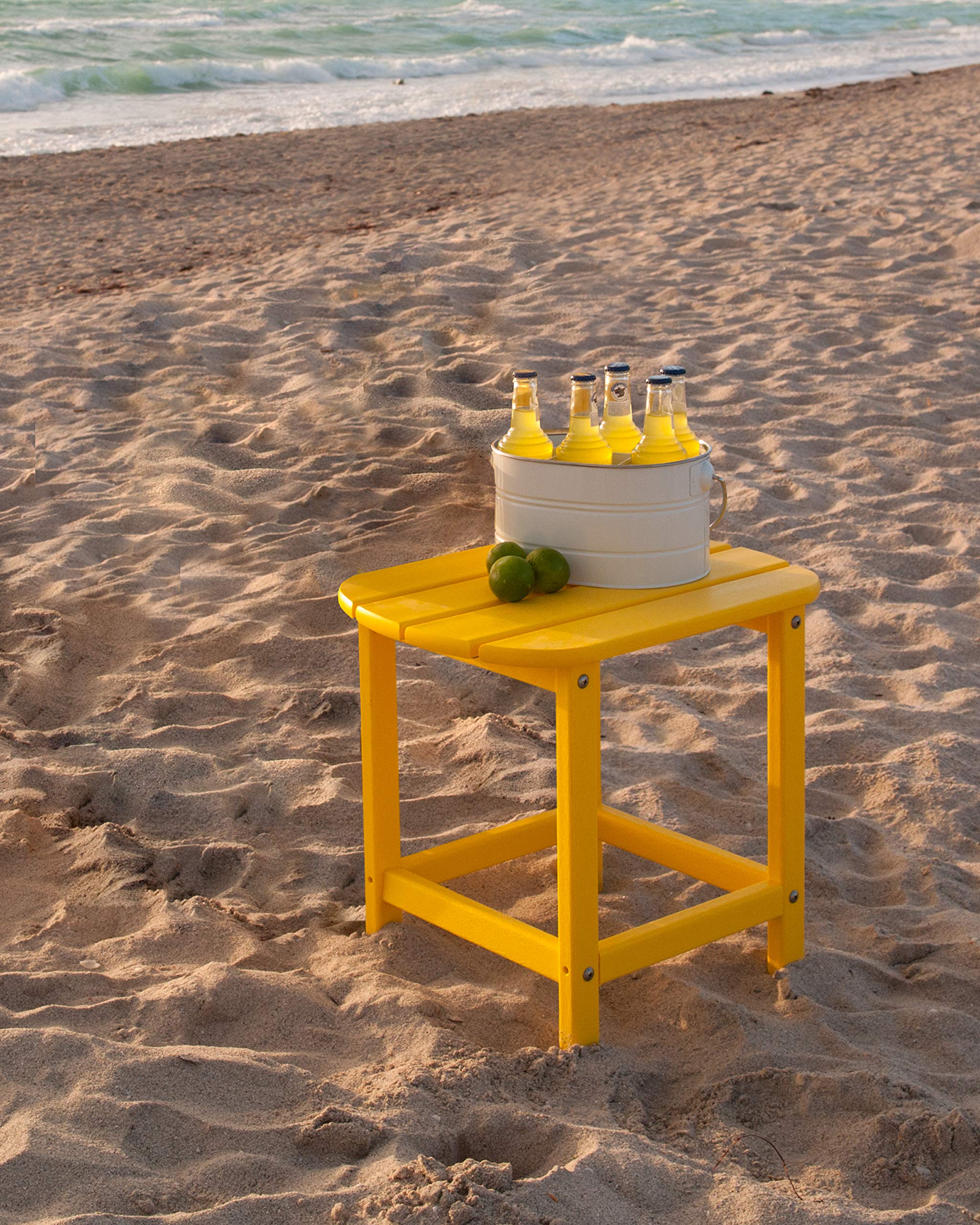 Side view of Polywood South Beach 18-inch table showing size