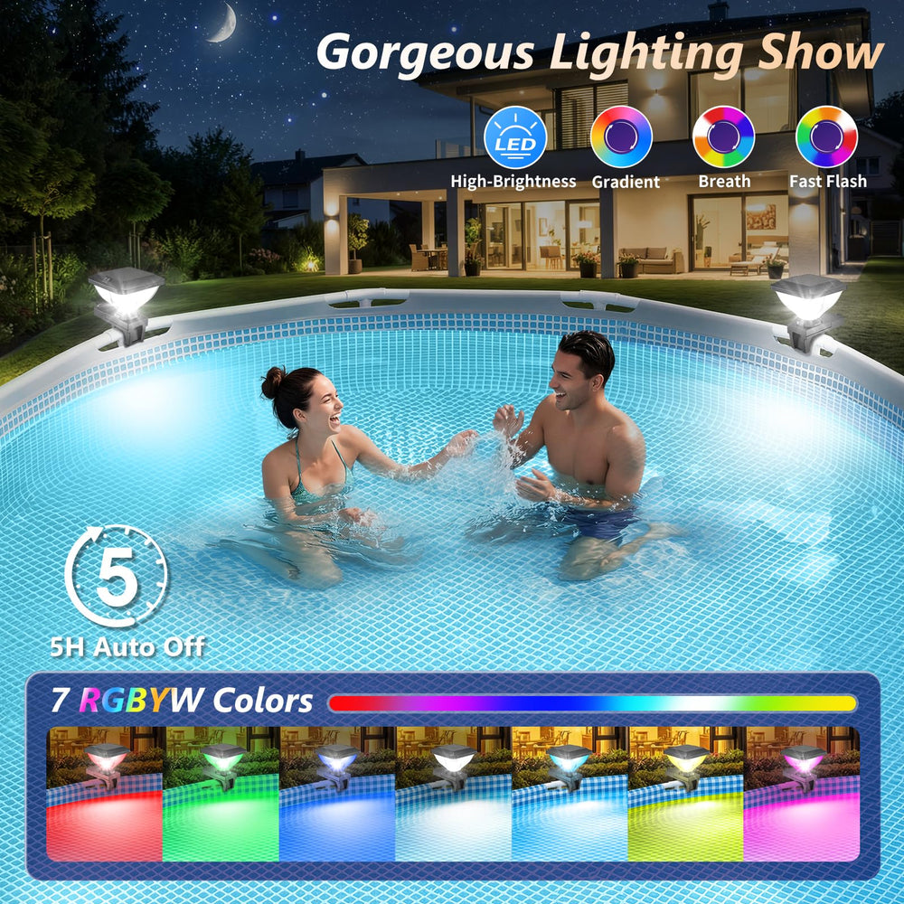 Side view of Pooldecor Solar Pool Lights showing knob bracket