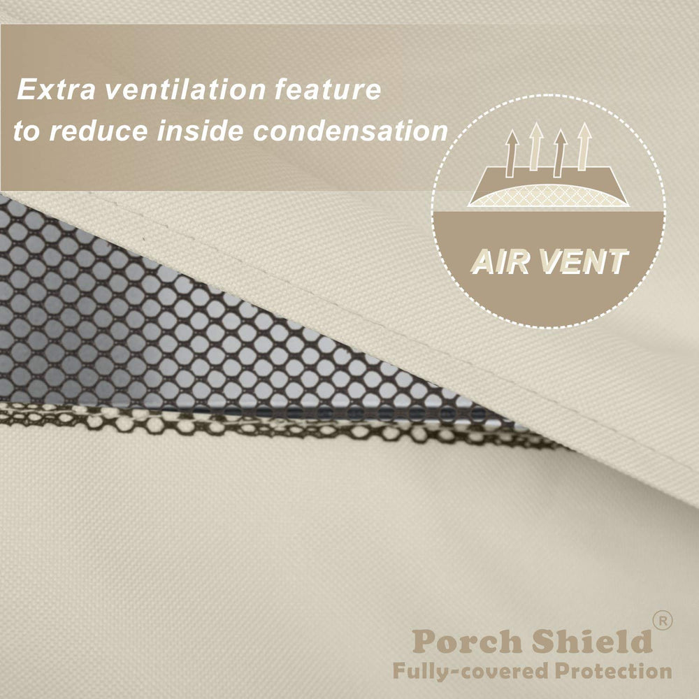 Side view of Porch Shield Waterproof Rectangular Patio Table Cover