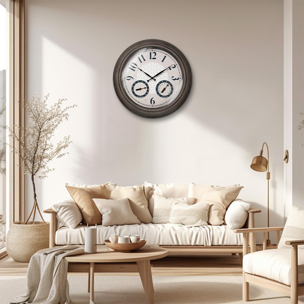 Side view of Presentime 18 Inch clock showing rubberized gaskets