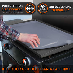 Side view of Protebox Silicone Griddle Mat on Blackstone grill