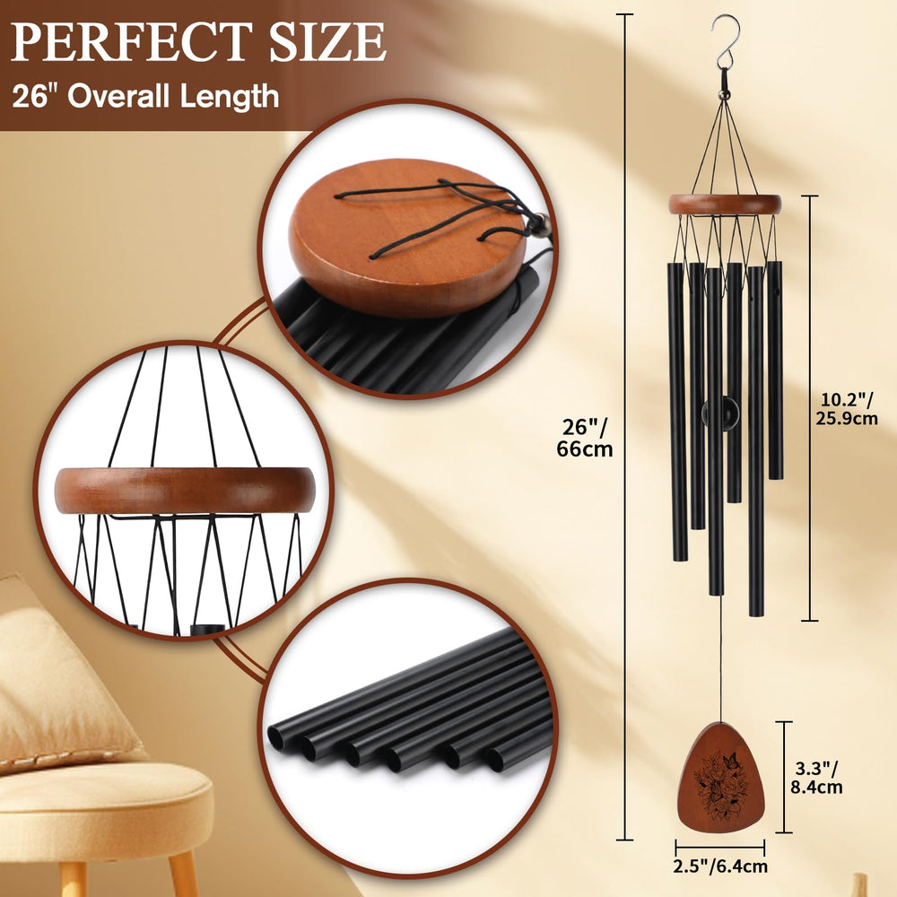 Side view of PRSTENLY wooden wind chimes