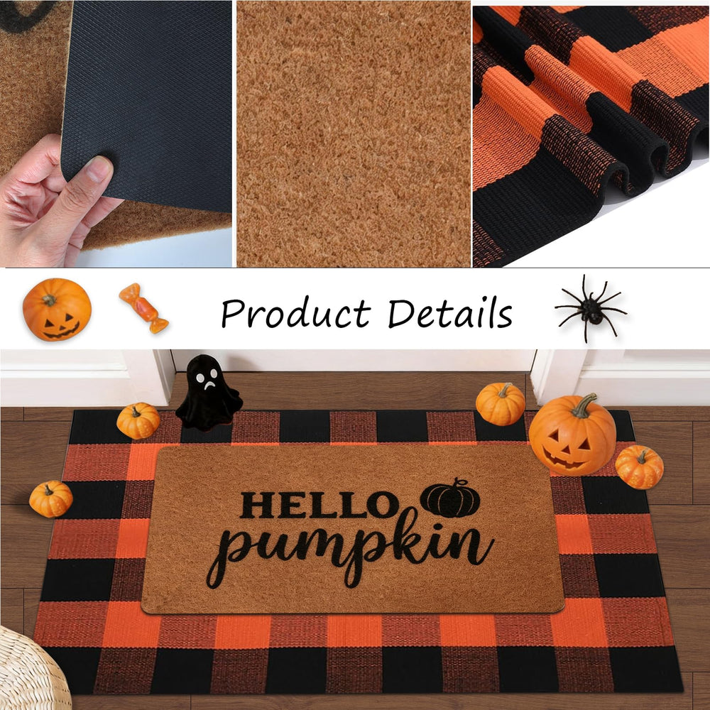 Side view of pumpkin coir mat