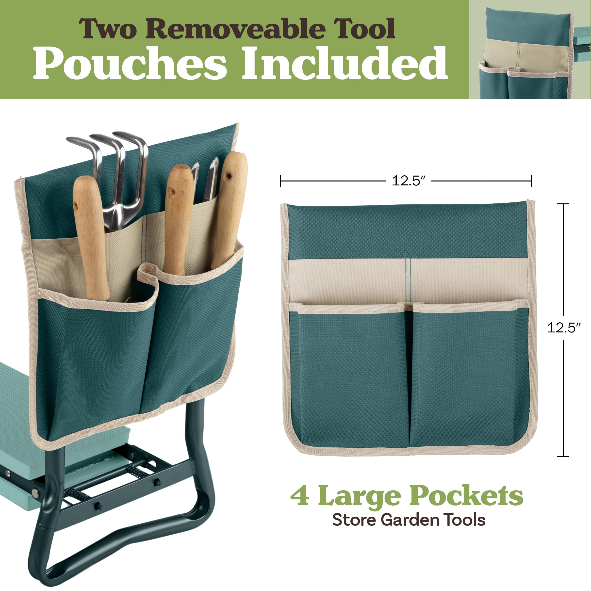 Side view of Pure Garden Garden Kneeler and Seat folded for storage