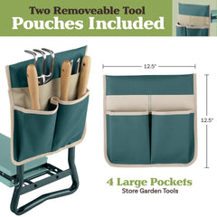 Side view of Pure Garden Garden Kneeler and Seat folded for storage