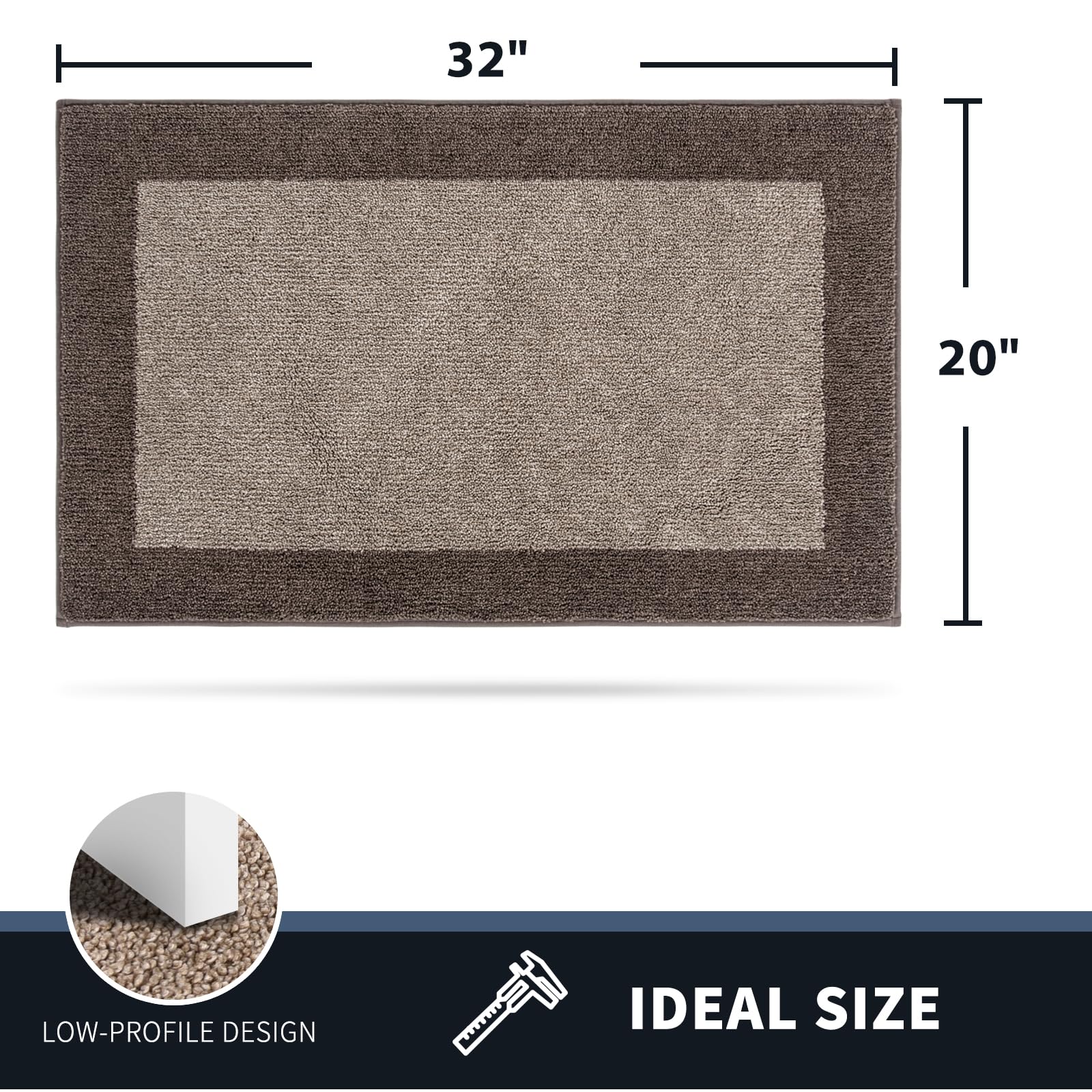 Side view of PURRUGS doormat highlighting its low profile