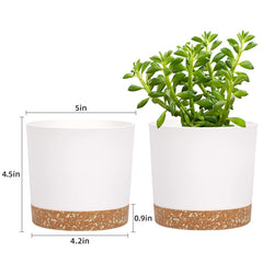 Side view of QCQHDU 5 inch plant pot with drainage holes