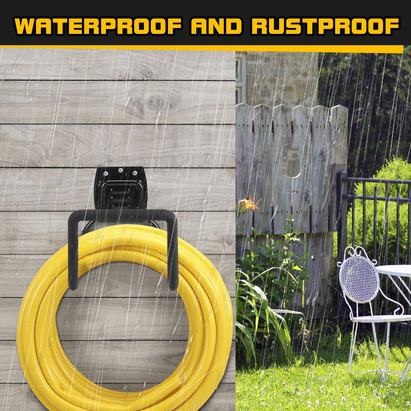 Side view of QMSK Garden Hose Holder showing silicone wrap