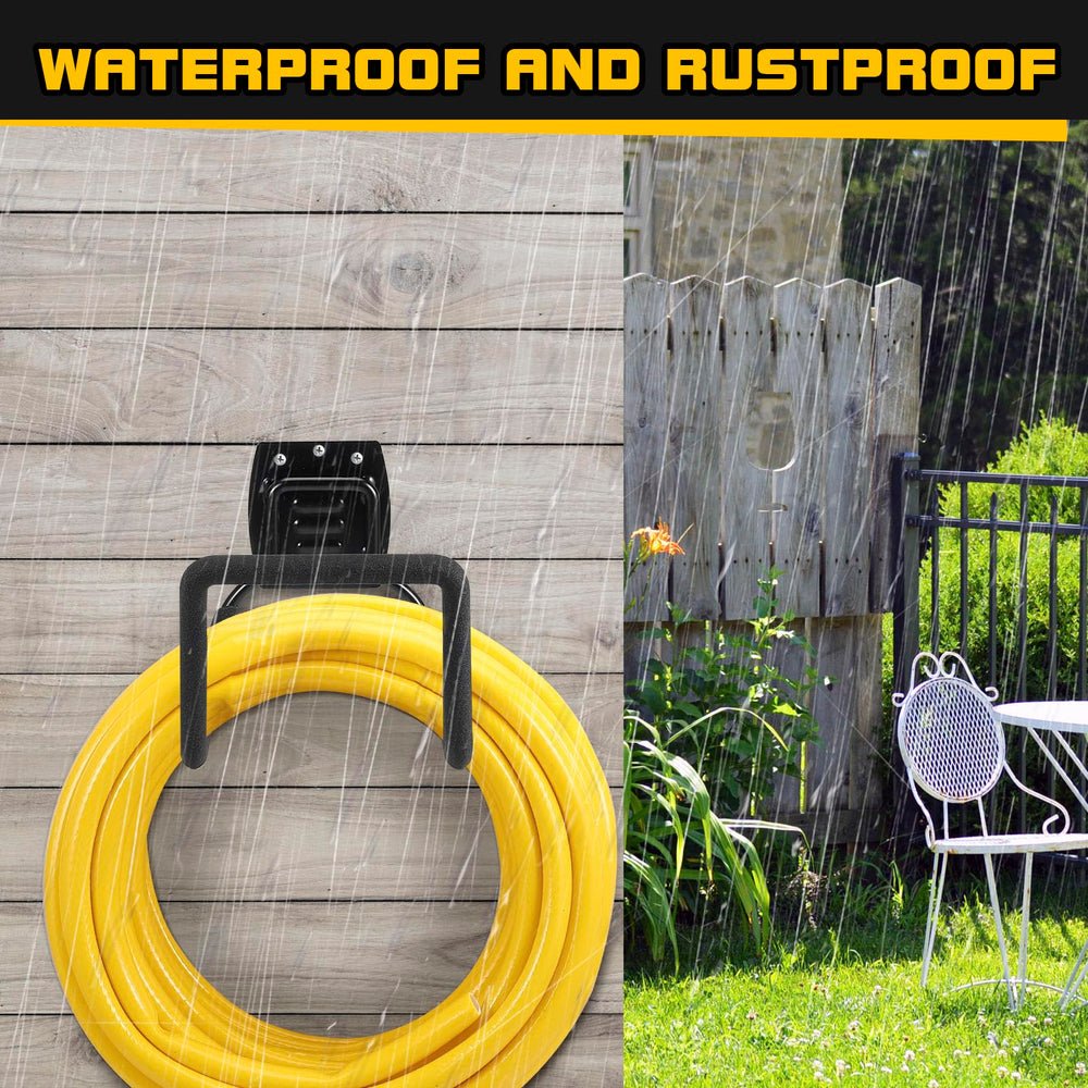 Side view of QMSK Garden Hose Holder showing silicone wrap