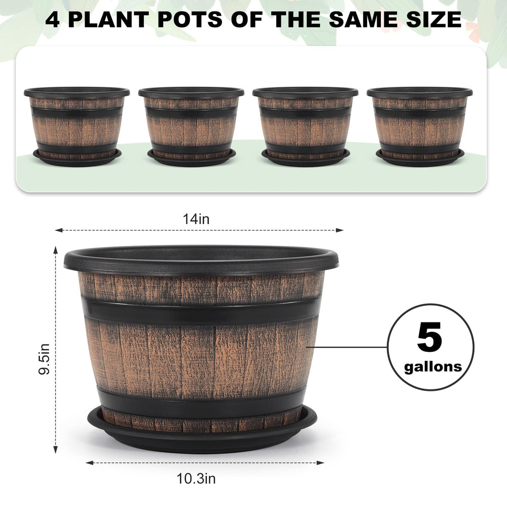 Side view of Quarut 14-inch planter pot showcasing drainage holes