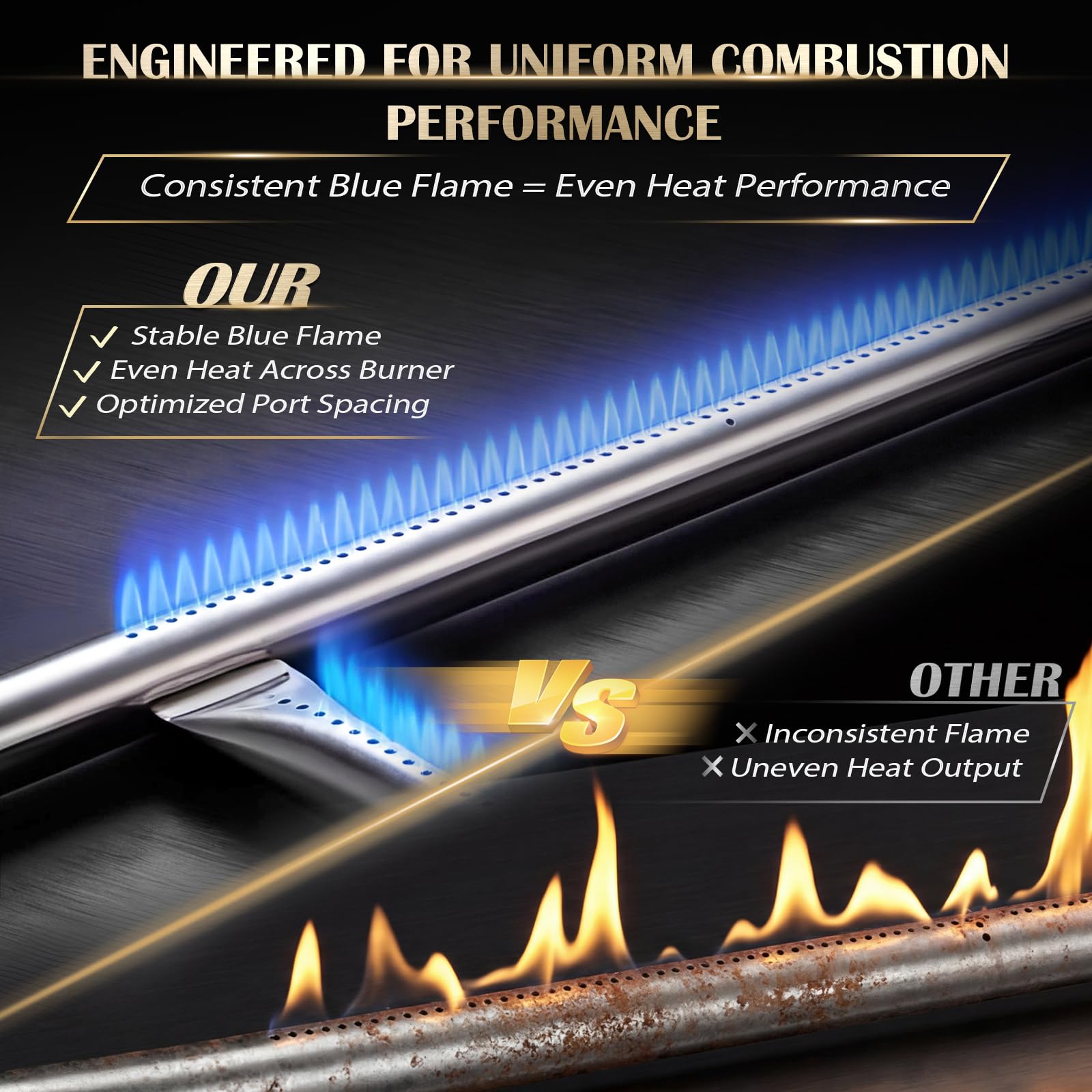 Side view of QuliMetal Burner Tube, 17-inch