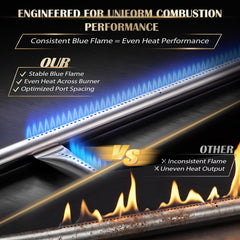 Side view of QuliMetal Burner Tube, 17-inch