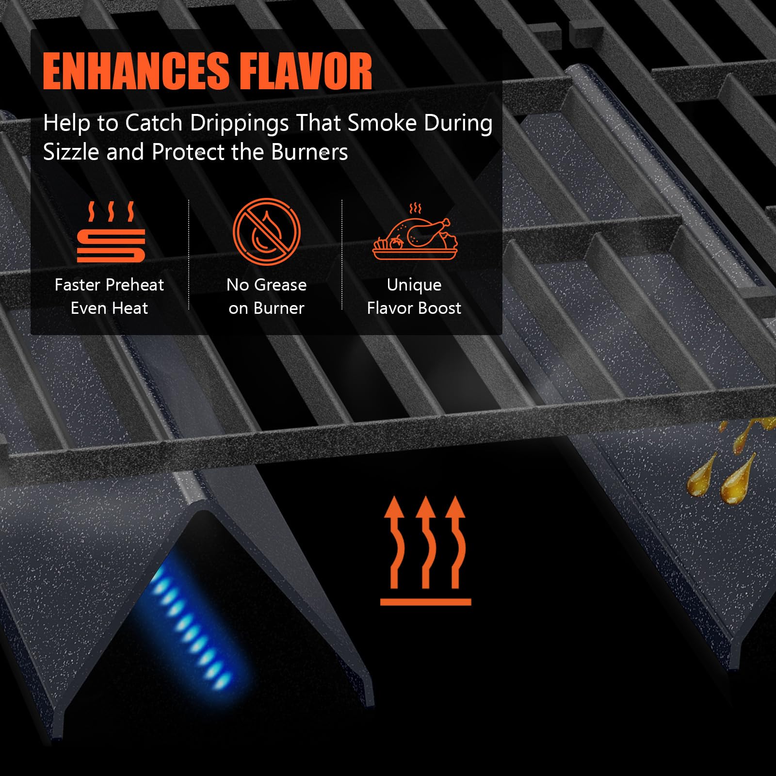 Side view of QuliMetal Flavorizer Bars with dimensions