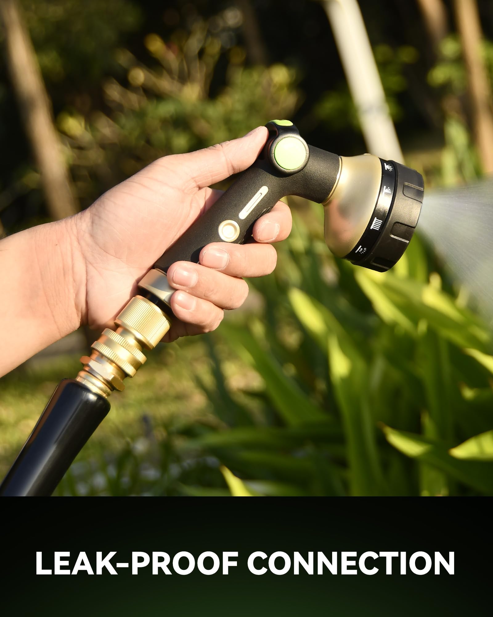 Side view of RAINPOINT brass connectors showing quality construction