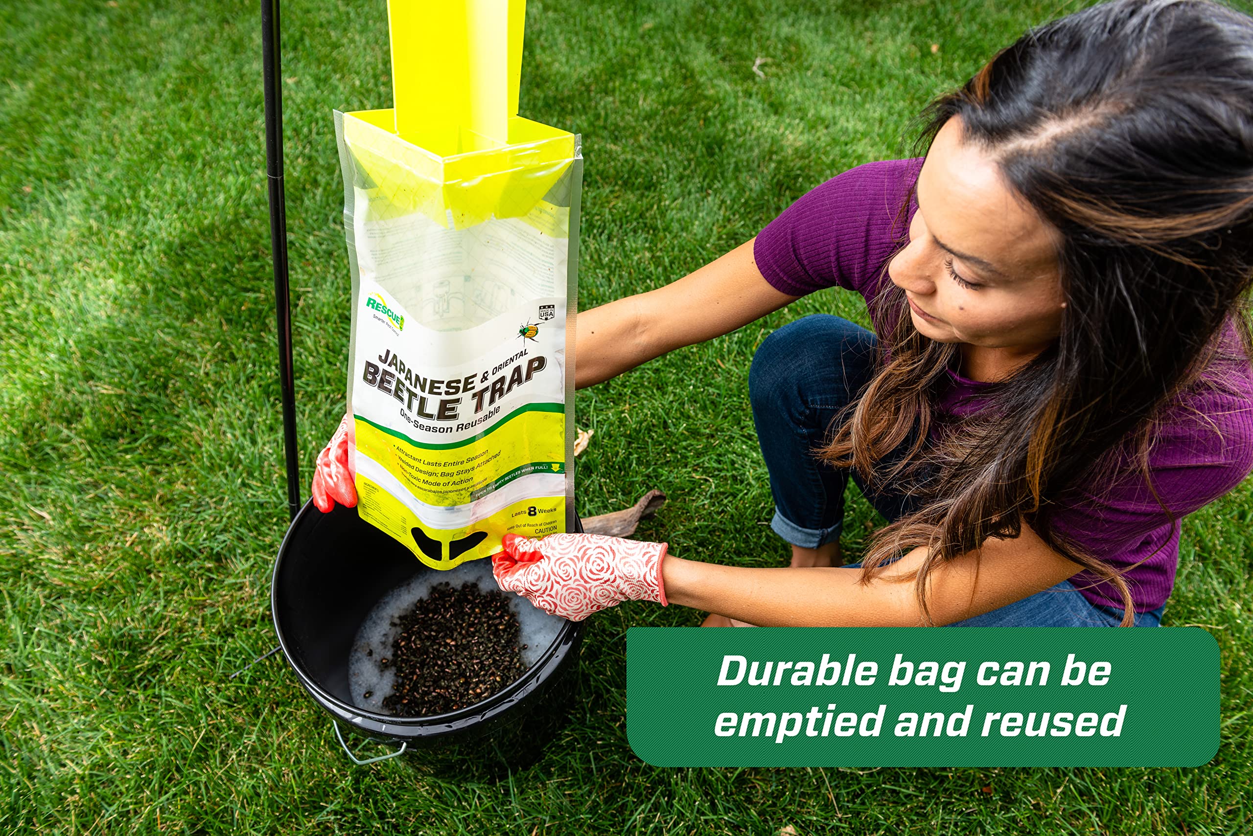 Side view of RESCUE! Japanese Beetle Trap
