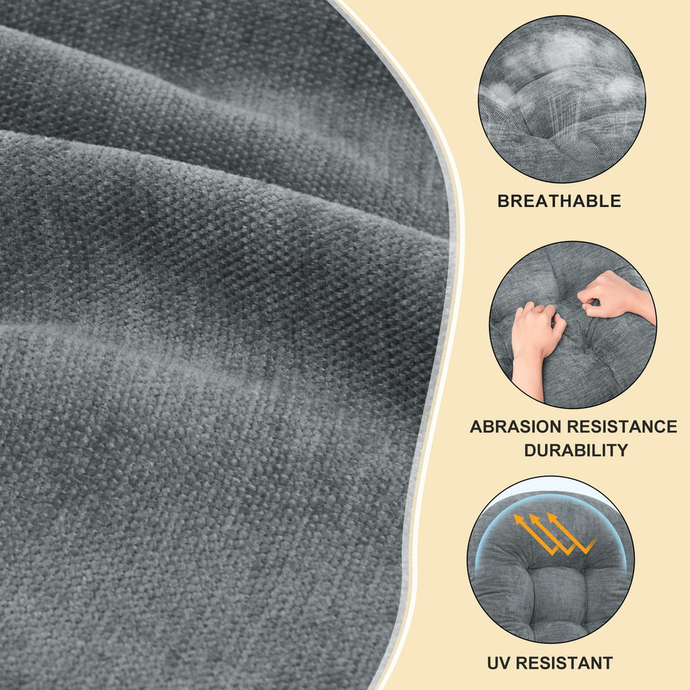 Side view of ROFIEJOX Rocking Chair Cushion showing dimensions