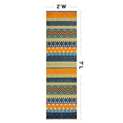 Side view of Rugshop Indoor/Outdoor Boho Runner Rug showing pattern