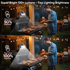 Side view of RVZHI Grill Light demonstrating rotation