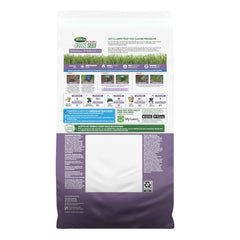 Side view of Scotts Turf Builder Grass Seed with detailed label