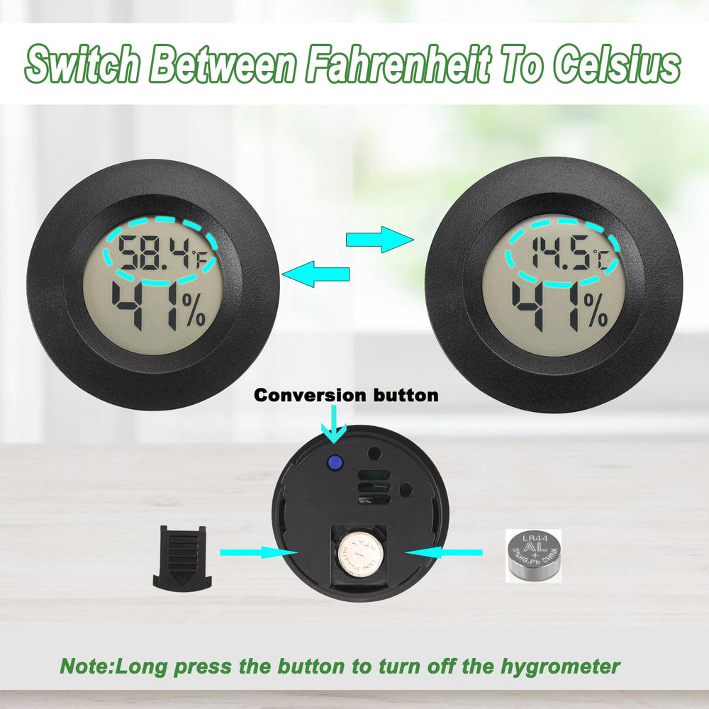 Side view of Serundo Auto Hygrometer Thermometer