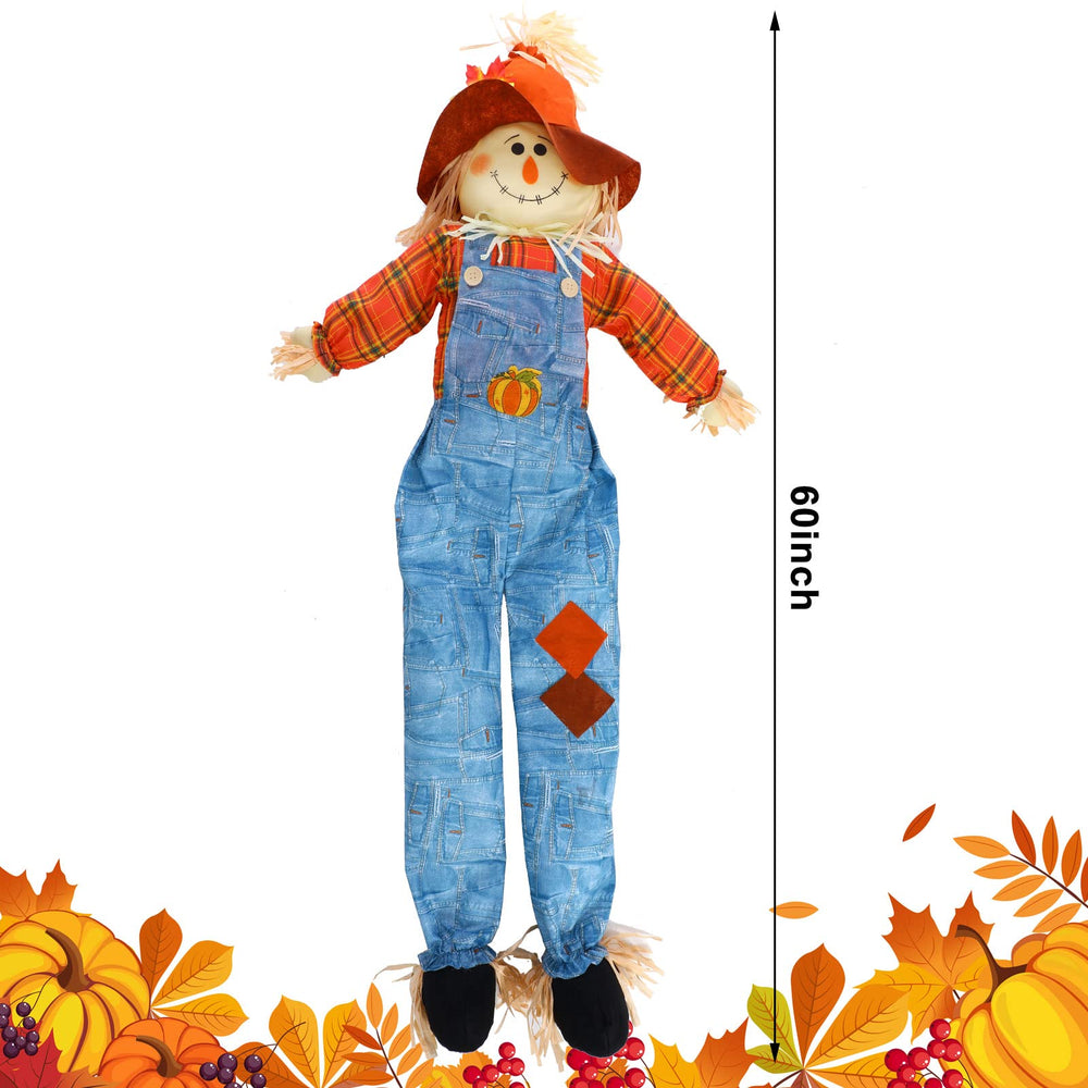 Side view of Shappy scarecrow showing flexible arms and legs