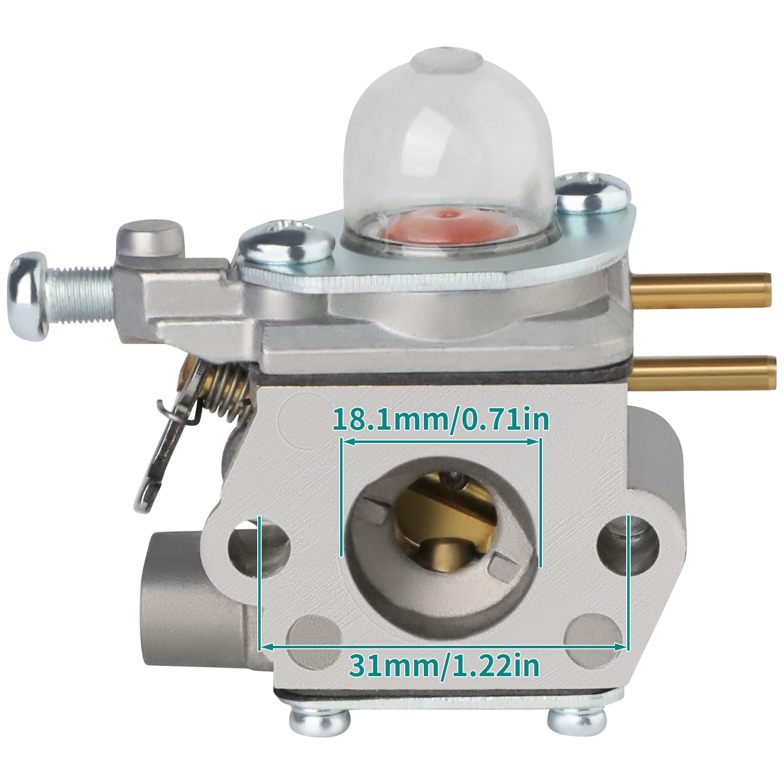 Side view of SIMPERAC carburetor for pole saws