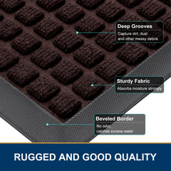 Side view of Smiry doormat with non-slip rubber backing