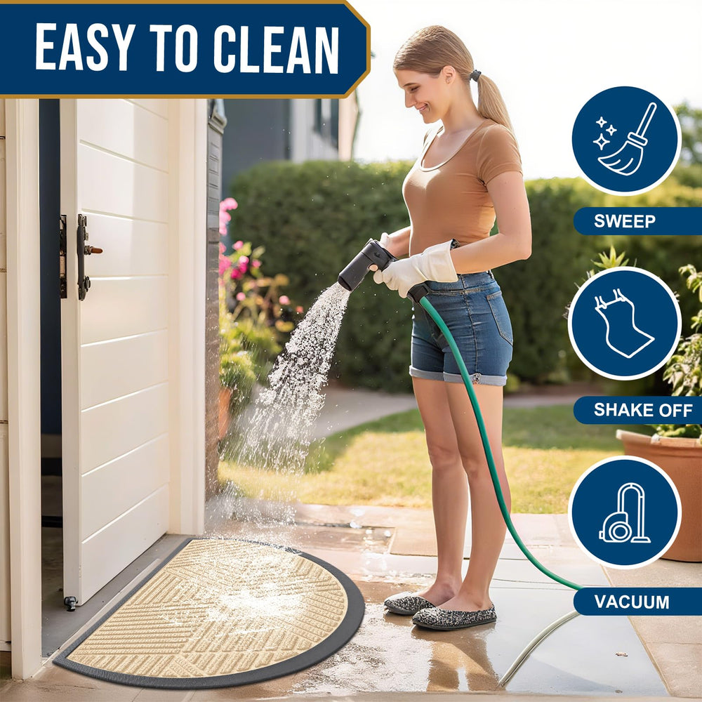 Side view of Smiry Half Circle Door Mat