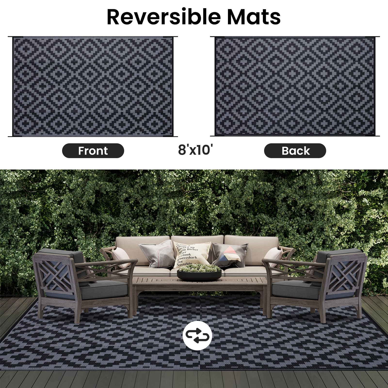 Side view of Smiry Outdoor Rug showing the texture