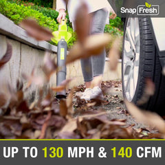 Side view of SnapFresh Leaf Blower with charger