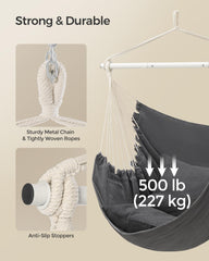 Side view of SONGMICS Hammock Chair with pockets visible