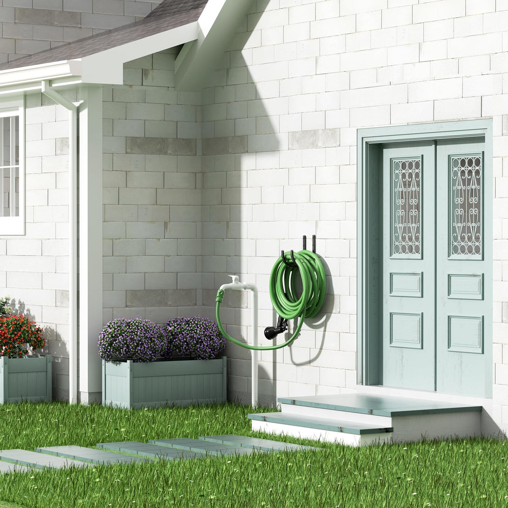 Side view of songsoso wall-mounted hose holder with extension cord