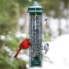 Side view of Squirrel Buster Classic Bird Feeder with feeding ports