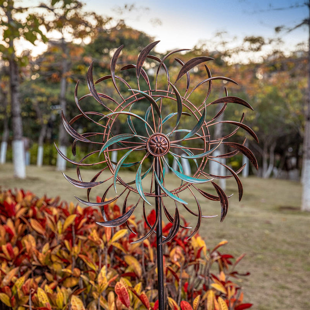 Side view of Stargarden wind spinner showcasing its height