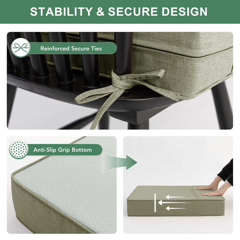 Side view of Summsun outdoor chair cushion with anti-slip bottom