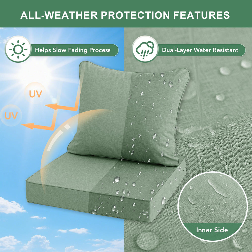 Side view of Summsun Outdoor Cushion showing fabric texture