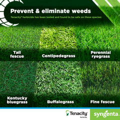Side view of Syngenta Tenacity Turf Herbicide bottle