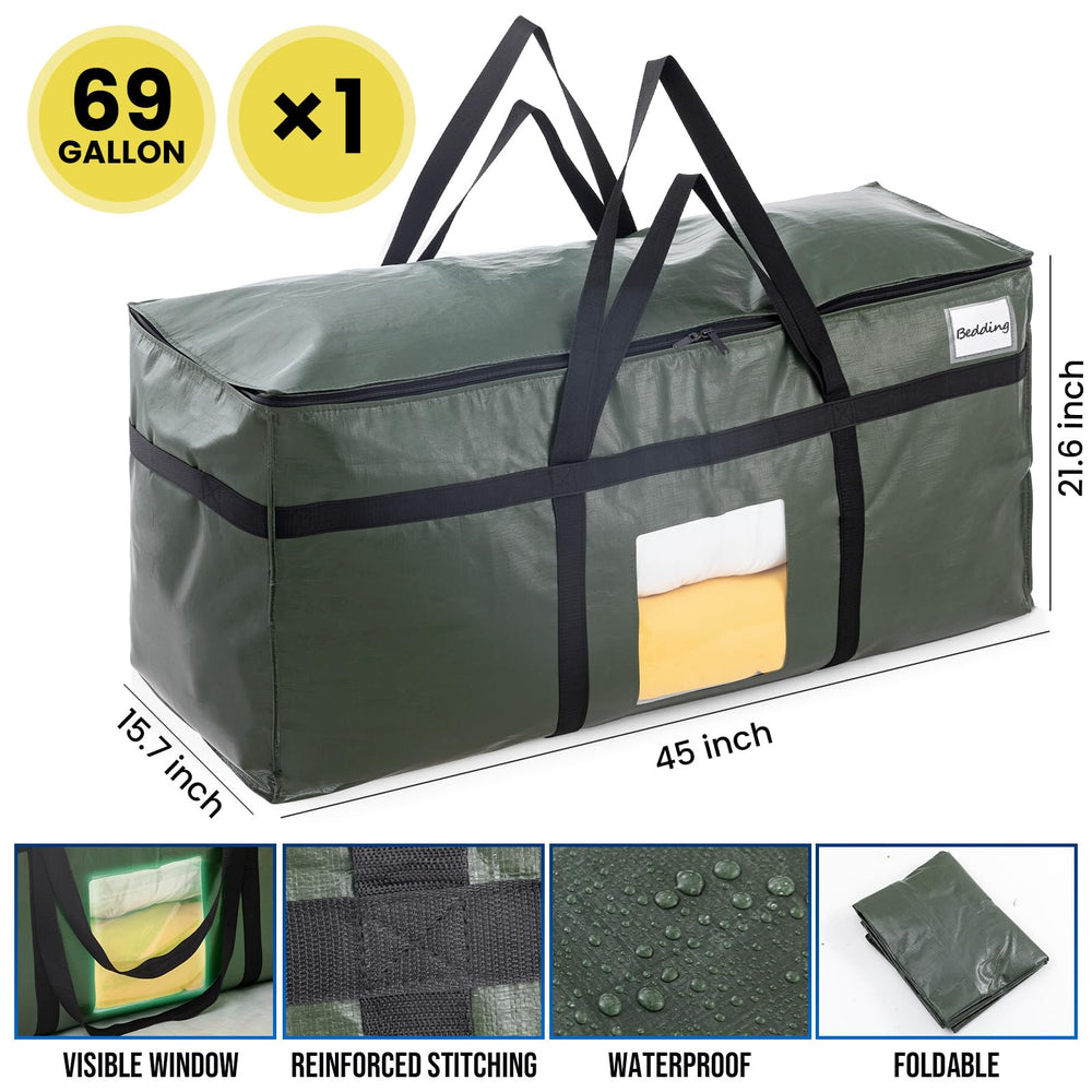 Side view of TAILI Storage Bag with dimensions