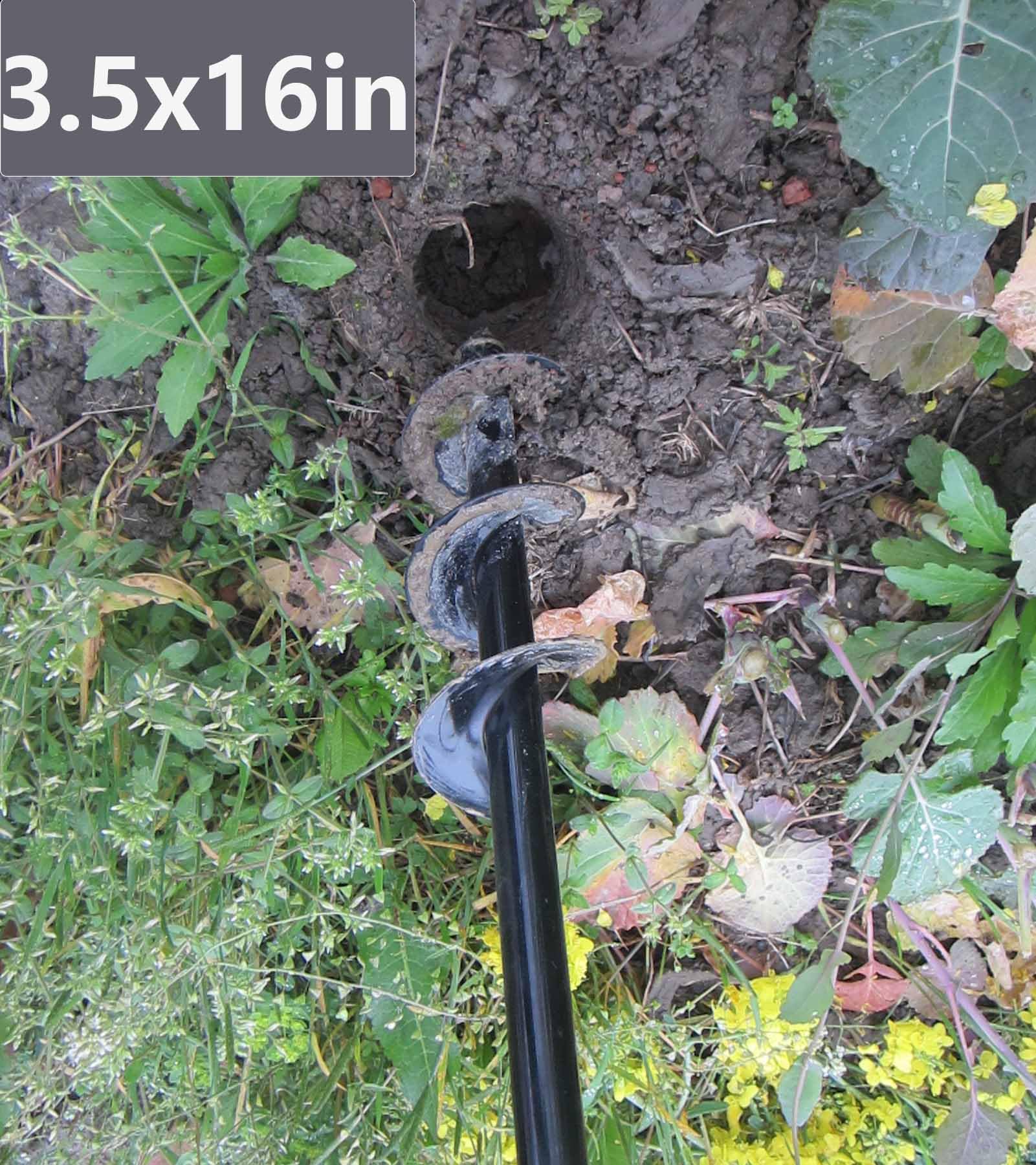 Side view of TCBWFY Garden Auger Drill Bit in black