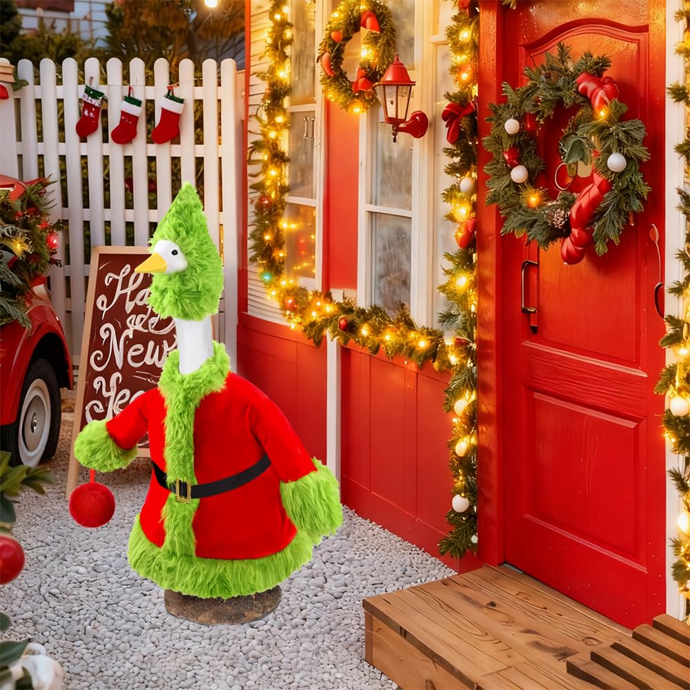 Side view of Teeanzo Christmas Goose Outfit showing vibrant colors