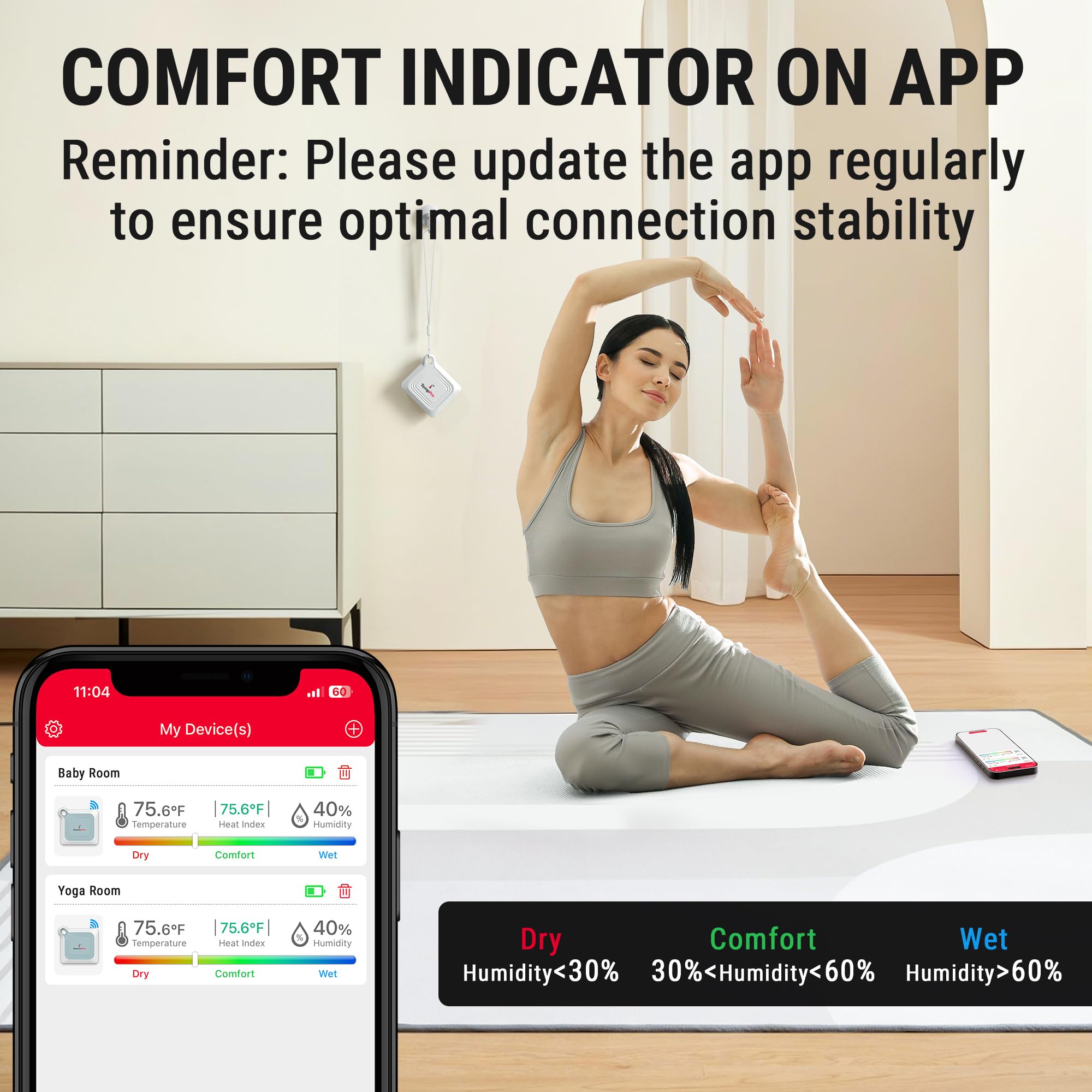 Side view of TempPro TempAir Bluetooth Thermometer