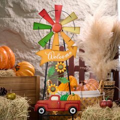 Side view of the 26-inch wind spinner in a garden setting